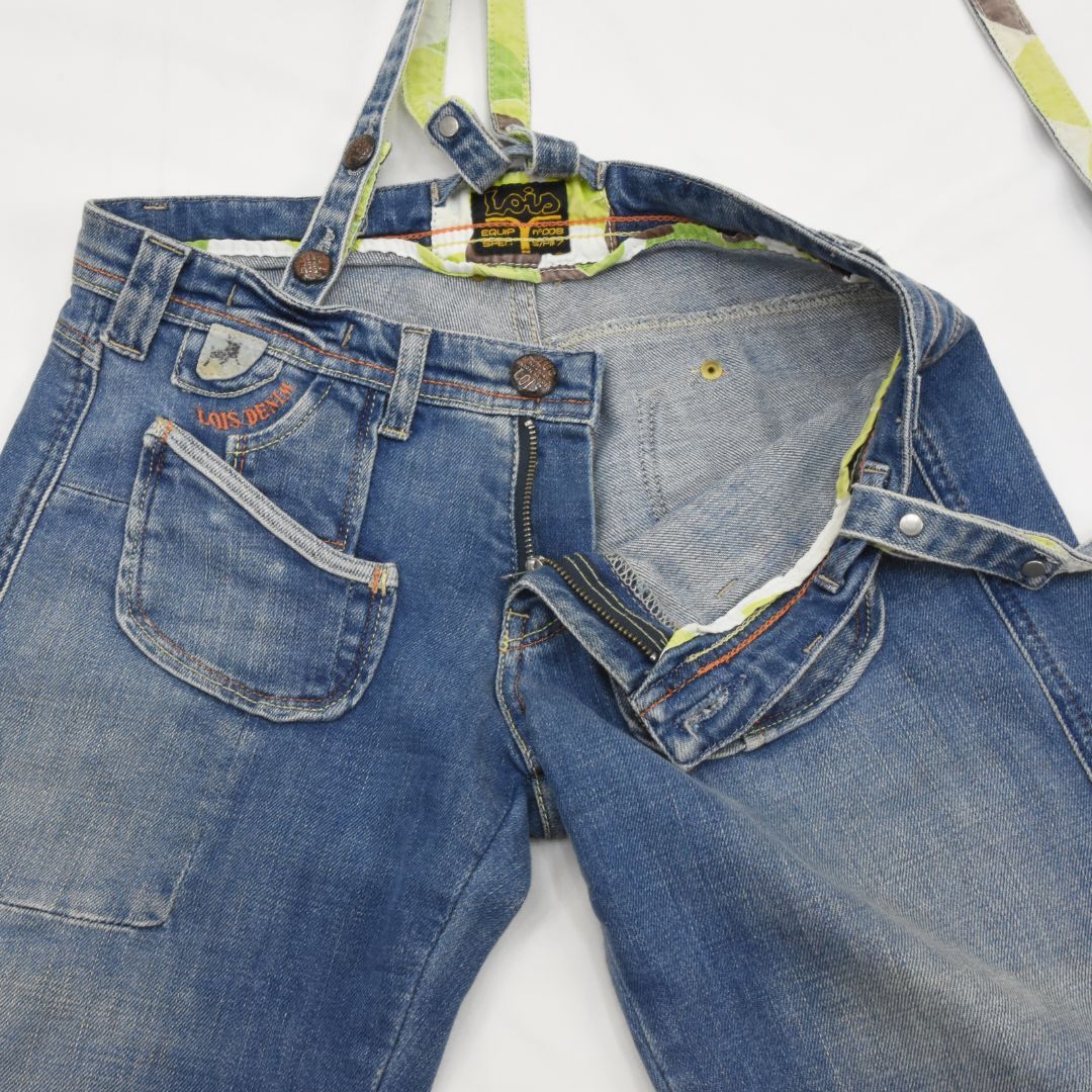 ロイスデニム◇ヴィンテージサスペンダーデニム◇サイズ28(W75cm)◇フレアパンツ◇LOIS DENIM_画像4