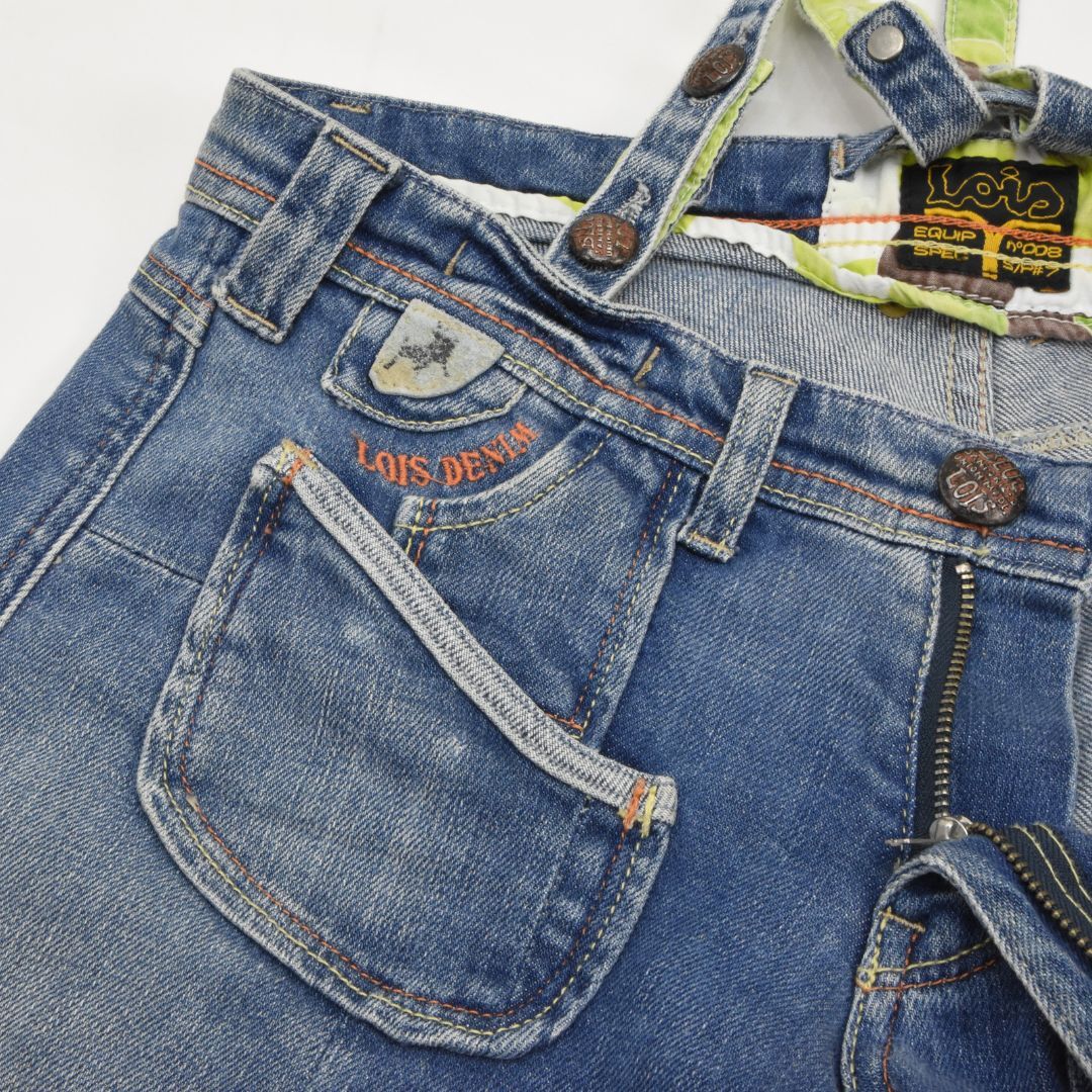 ロイスデニム◇ヴィンテージサスペンダーデニム◇サイズ28(W75cm)◇フレアパンツ◇LOIS DENIM_画像7
