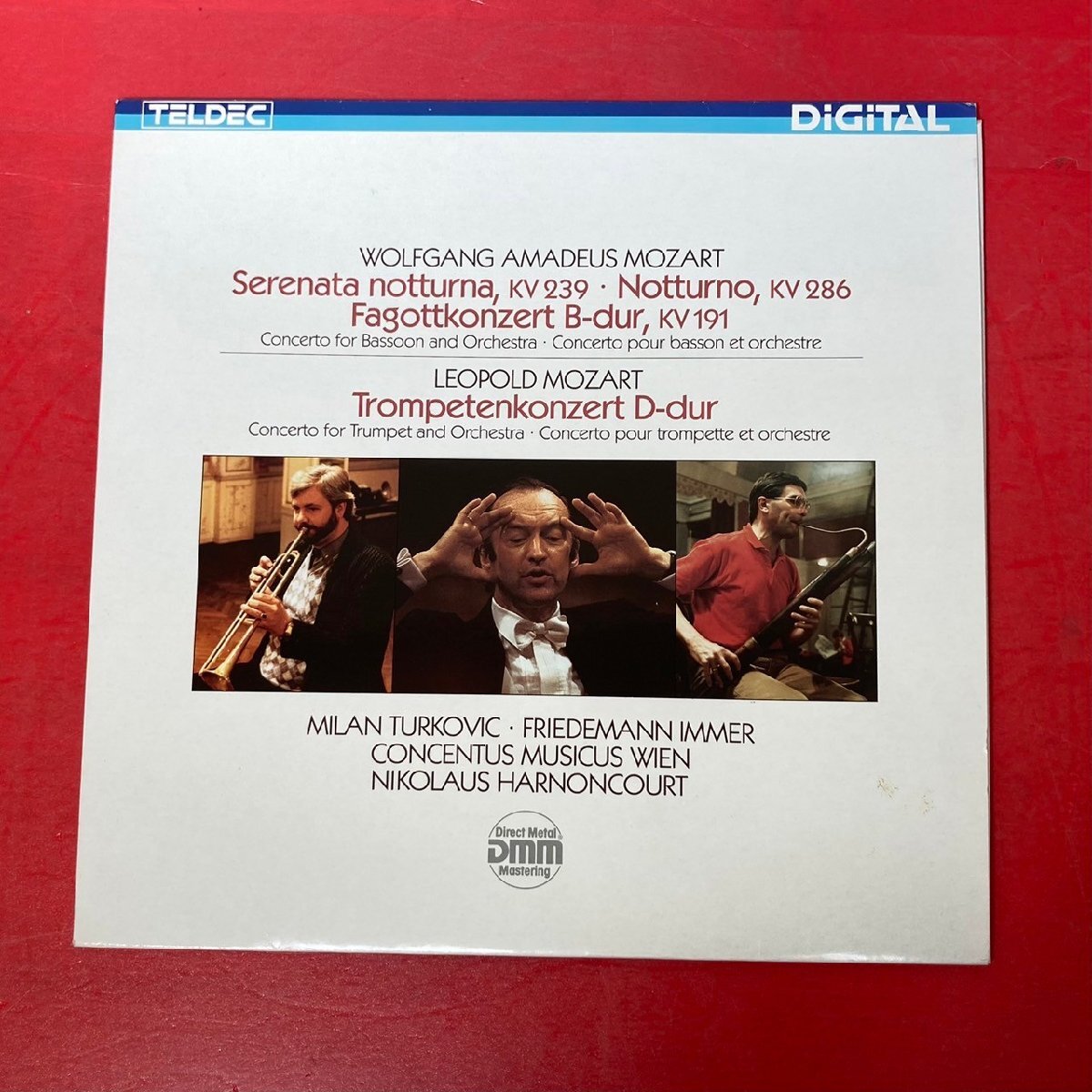 【レコードコレクター放出品】 LP　ニコラウス・アーノンクール　モーツァルト　ファゴット協奏曲　トランペット協奏曲　独盤