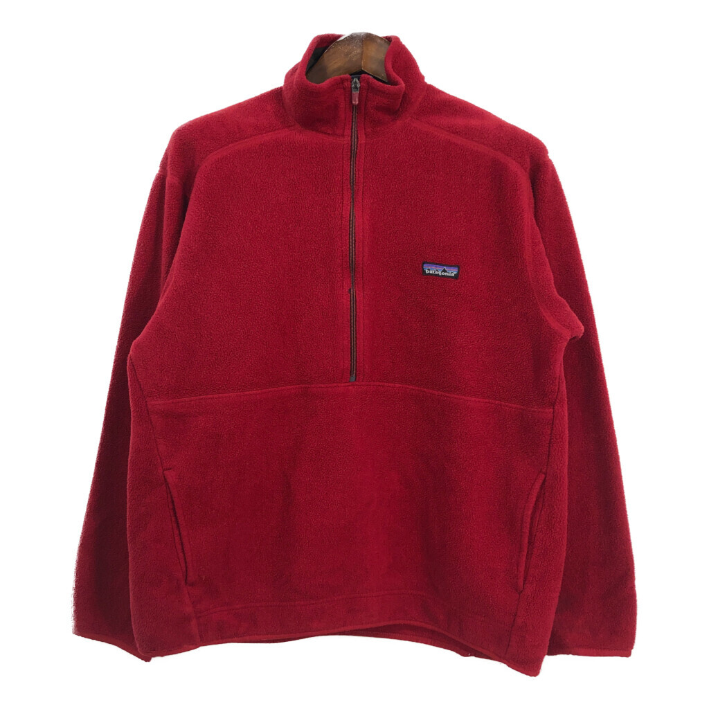 00年代 patagonia パタゴニア SYNCHILLA シンチラ ハーフジップ フリースジャケット アウトドア レッド (メンズ L) 中古 古着 S7279