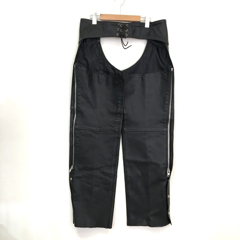 INTERSTATE LEATHER チャップス バイクウェア 牛革 ブラック Lサイズ インターステート バイク用品 ◇TA1748_画像1