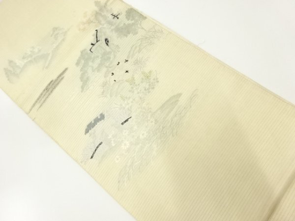 ys7261258; 宗sou 絽茶屋辻模様織出し丸帯（材料）【アンティーク】【着】