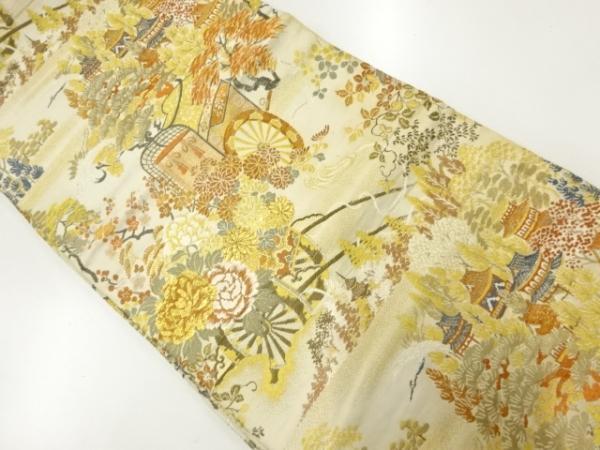 ys7261264; 宗sou 花車模様織出し丸帯（材料）【アンティーク】【着】