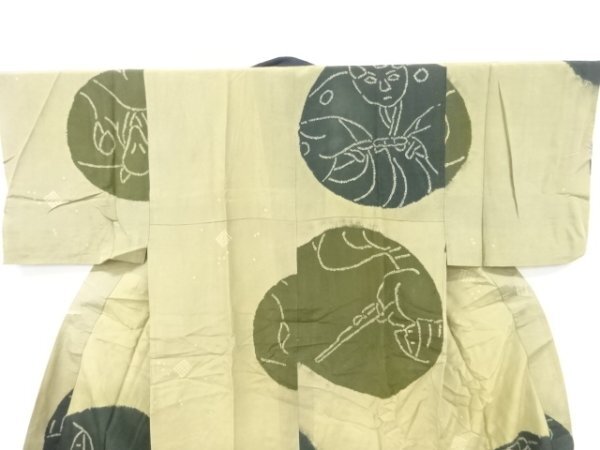 ys7262535; 宗sou 丸に時(shí)代人物模様単衣男物長襦袢【アンティーク】【著】