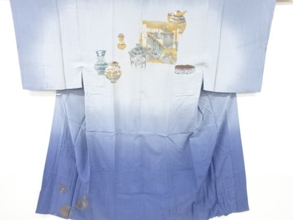 ys7262572; 宗sou 陶器に時代人物模様男物長襦袢【アンティーク】【著】