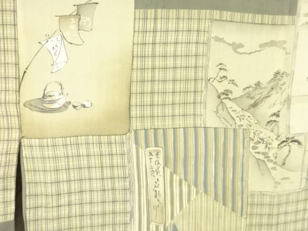 ys7263036; 宗sou 東海道五十三次模様男物長襦袢【アンティーク】【著】