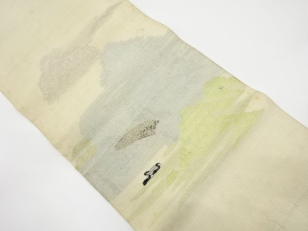 ys7265740; 宗sou 絽　風景模様織り出し丸帯（材料）【アンティーク】【着】