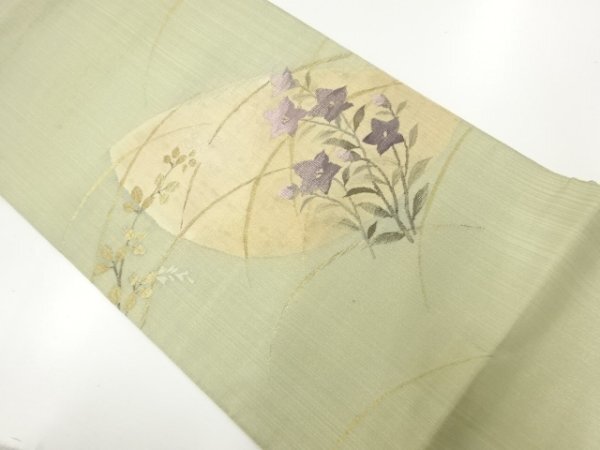 ys7265576; 宗sou 月に秋草模様織出し袋帯（材料）【アンティーク】【着】