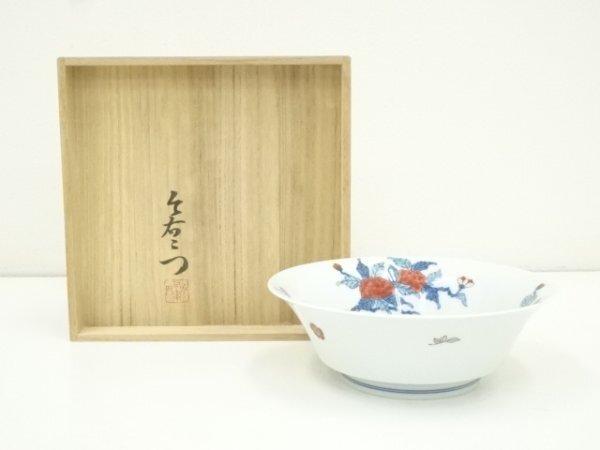 ys7240348; 宗sou 今泉今右衛門造　錦花絵菓子器（共箱）