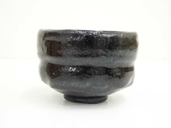 ys7237663; 宗sou 佐々木昭楽造 長次郎写鉢開黒茶碗（共箱）【道】