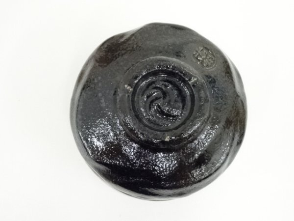 ys7237663; 宗sou 佐々木昭楽造 長次郎写鉢開黒茶碗（共箱）【道】