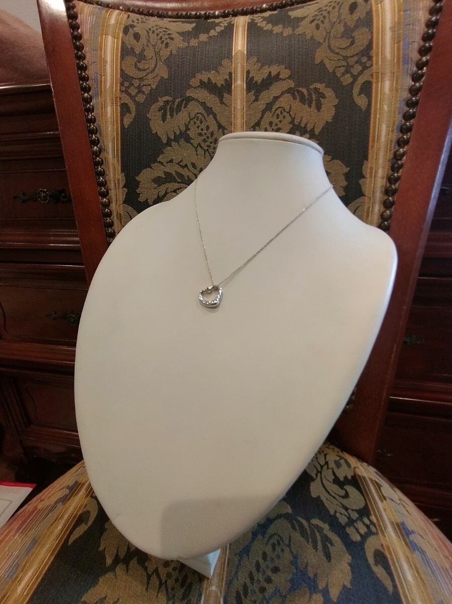 新品 正規品 ティファニー tiffany&co. ネックレス シルバー ティファニーオープンハート ピンクサファイア 箱 巾着 紙袋 プレゼント_画像7