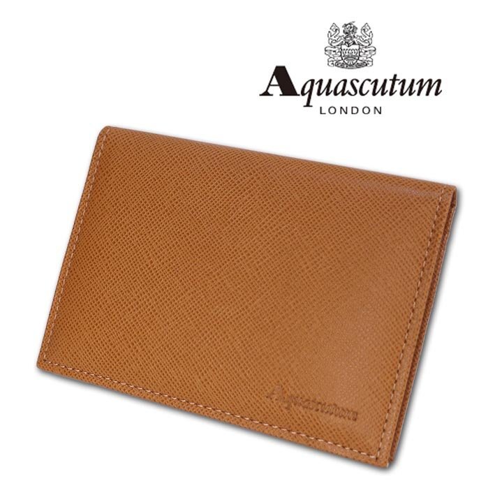 アクアスキュータム Aquascutum 牛革 パスケース バーミンガム メンズ キャメル 展示品 正規品 本革 レザー 定期入れ 日本製 箱なし