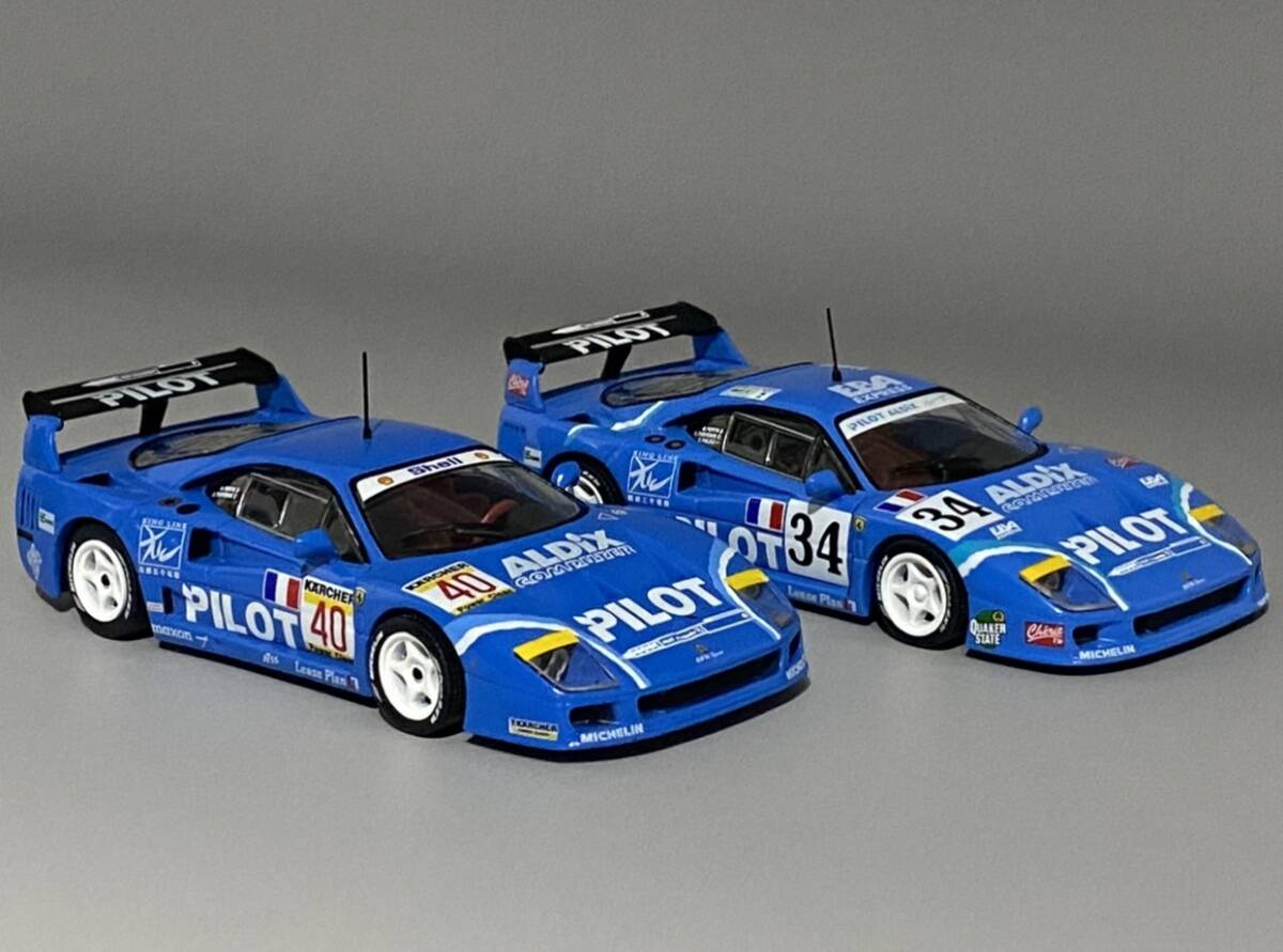 1/43 Ferrari F40 LM Competizione Pilot Aldix Racing 2台セット ◆ #34 24 Hours of Le Mans 1995 ◆ #40 Winner 4 Hours of Anderstorp