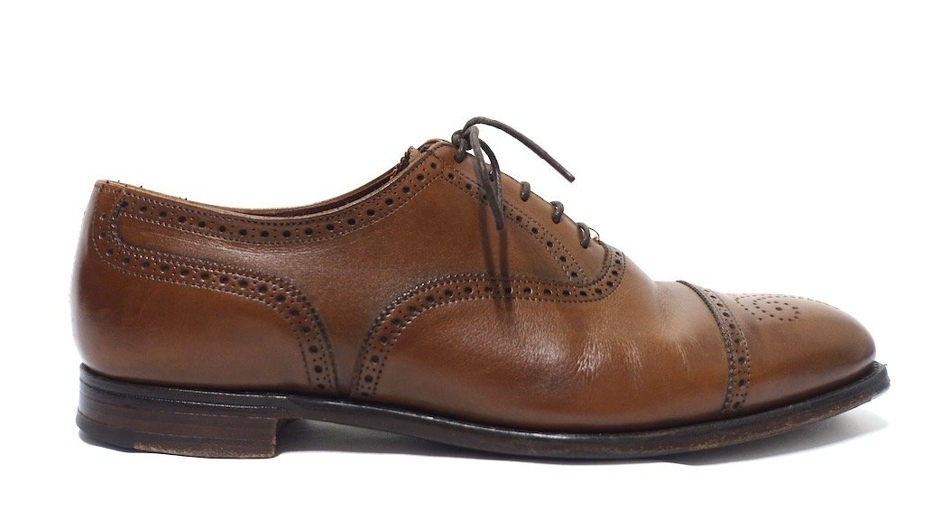 美品 Crockett & Jones HANDGRADE WELBECK 2 ハンドグレード ウェルベック パンチドキャップトゥ ドレスシューズ カーフレザー 6 1/2 25cm