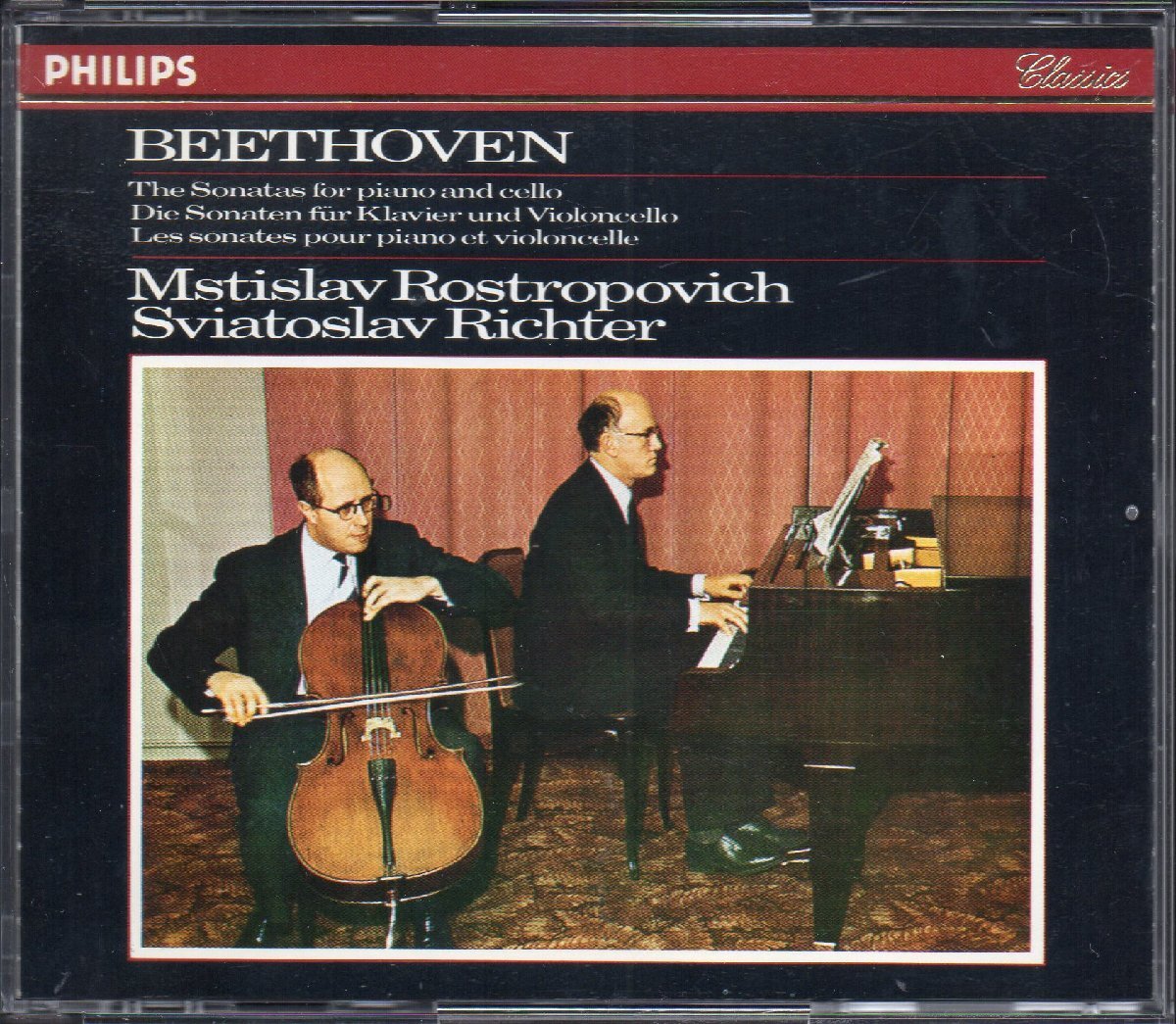 ベートーヴェン：チェロ・ソナタ全曲　ロストロポーヴィチ(vc) リヒテル(p) （PHILIPS＊412256・2CD）