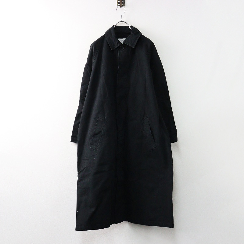 ハロータウンストアーズ HTS HARROW TOWN STORES コットン バルマカーンコート 46/■ブラック ステンカラーコート【2400014105902】