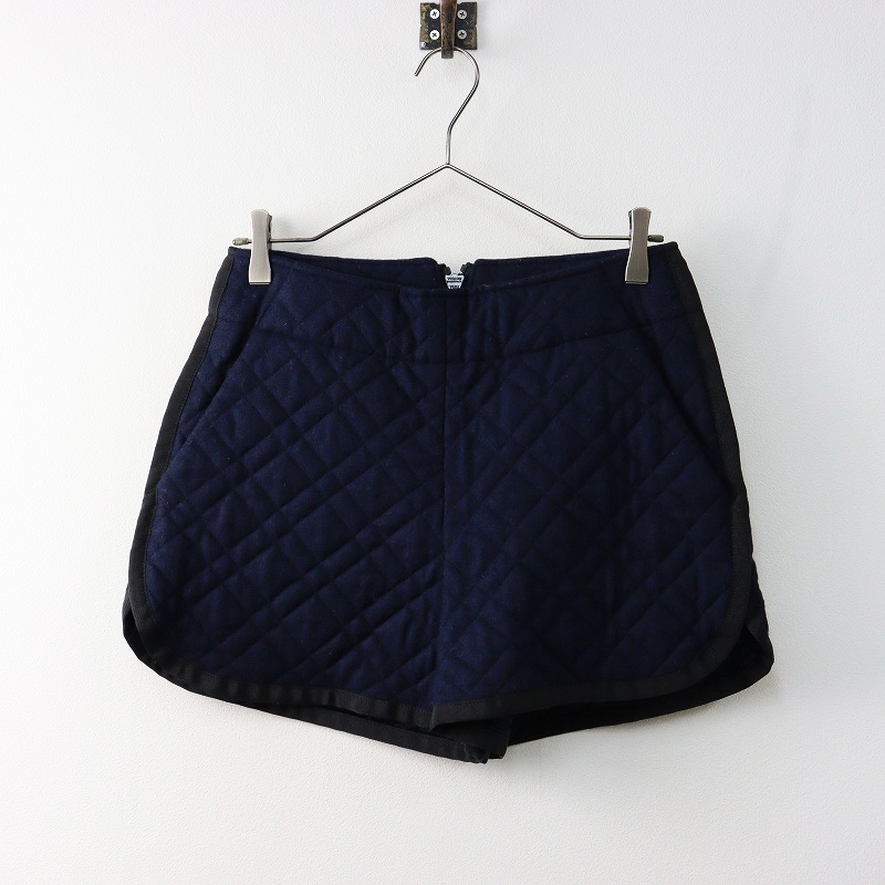 サカイラック sacai luck ウールキルティング グログランパイピング ショーツ 2/ネイビー ボトムス キルト ハーフパンツ【2400014223132】