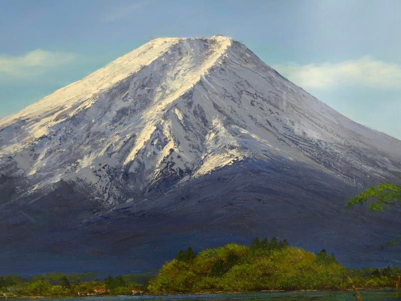 中古】M▽小川久雄 富士山と河口湖 油彩 絵画 額縁 (38205)(自然 中古】M▽小川久雄 富士山と河口湖 油彩 絵画 額縁 (38205)(自然