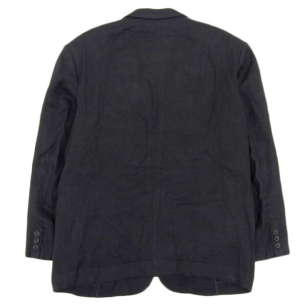 コムデギャルソンオム COMME des GARCONS HOMME リネン ジャケット メンズ 黒 ブラック sizeS 80's ヴィンテージ HJ-02008S [Y03378]