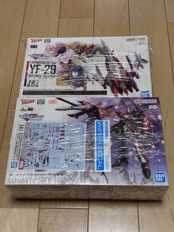 HG YF-29デュランダルバルキリー(早乙女アルト機)+ デュランダルバルキリー(早乙女アルト機)拡張セット+専用水転写式デカール/未開封未組立