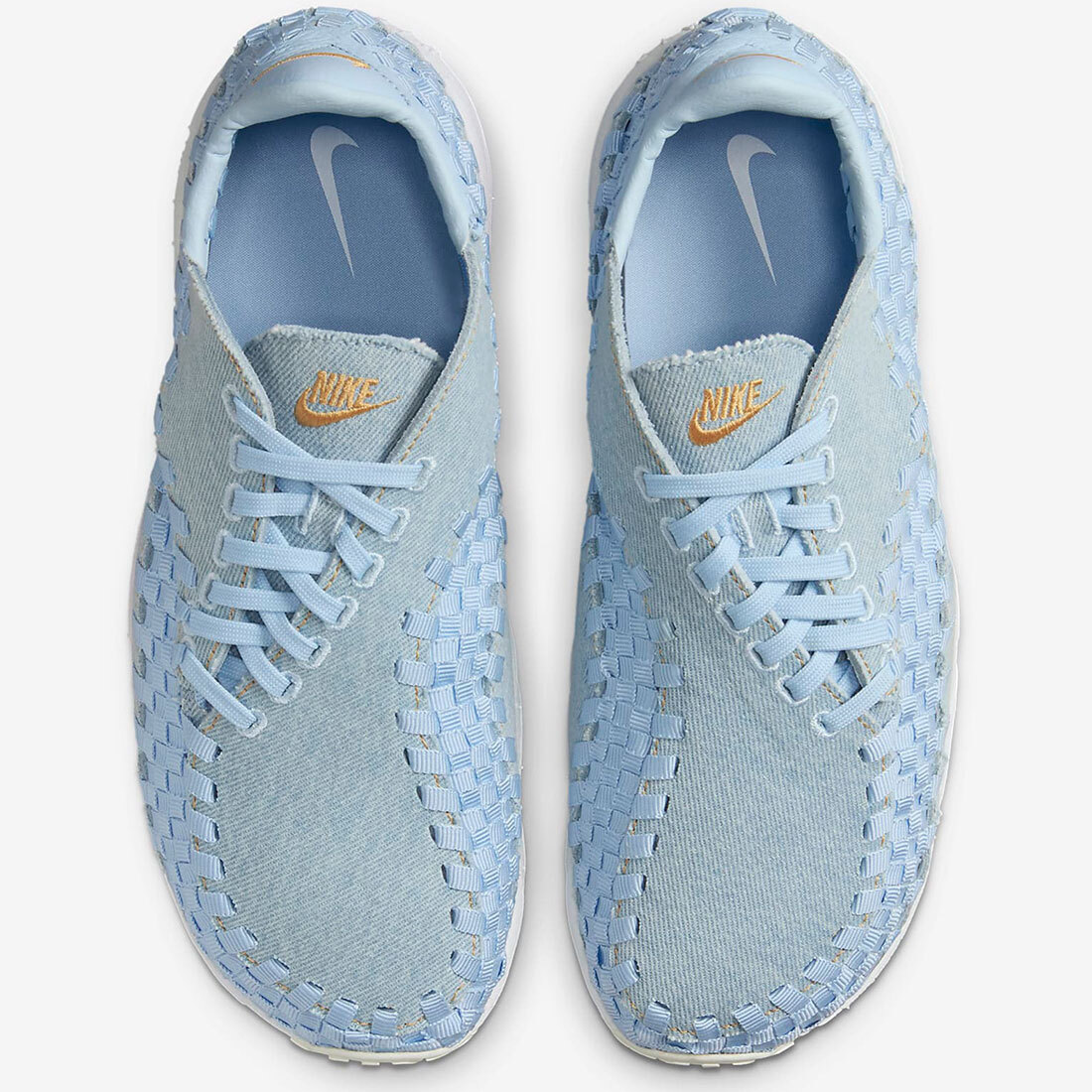 ナイキ 27cm ウイメンズ エア フットスケープ ウーブン 税込定価23430円 ブルー ホワイト NIKE W AIR FOOTSCAPE WOVEN デニム 天然皮革_画像2