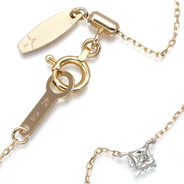4℃ ネックレス ダイヤ ダイヤモンド 0.129ct 一粒 K18PG/Pt950 4℃ ネックレス ダイヤ ダイヤモンド 0.129ct 一粒 K18PG/Pt950