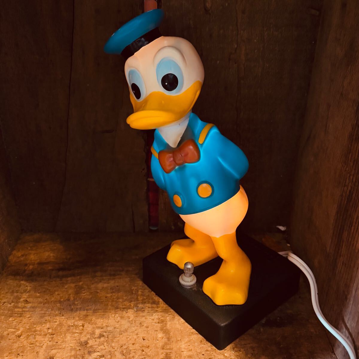 ドナルドダック アンティーク ランプ 1970s vintage】Walt Disney Donald DuckNight Light Bobblehead
