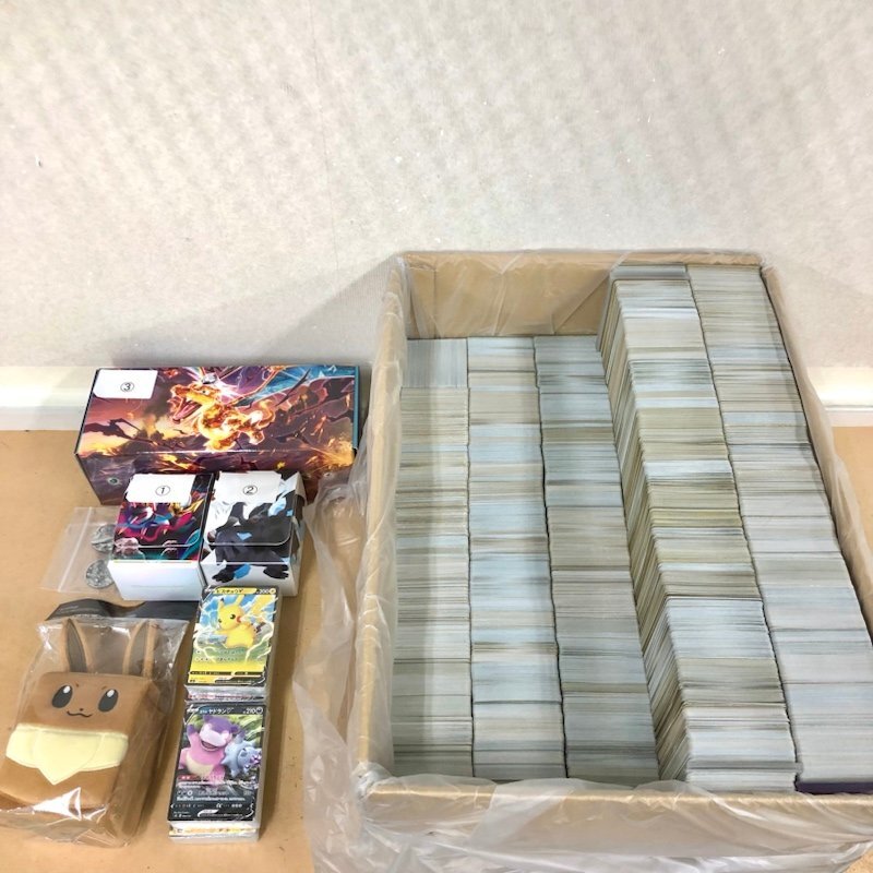 ポケモンカード 約19.6kg ノーマルカード 大量まとめ売り おまけカード付き イーブイ ぬいぐるみデッキケース 他 多数 241209SK750188