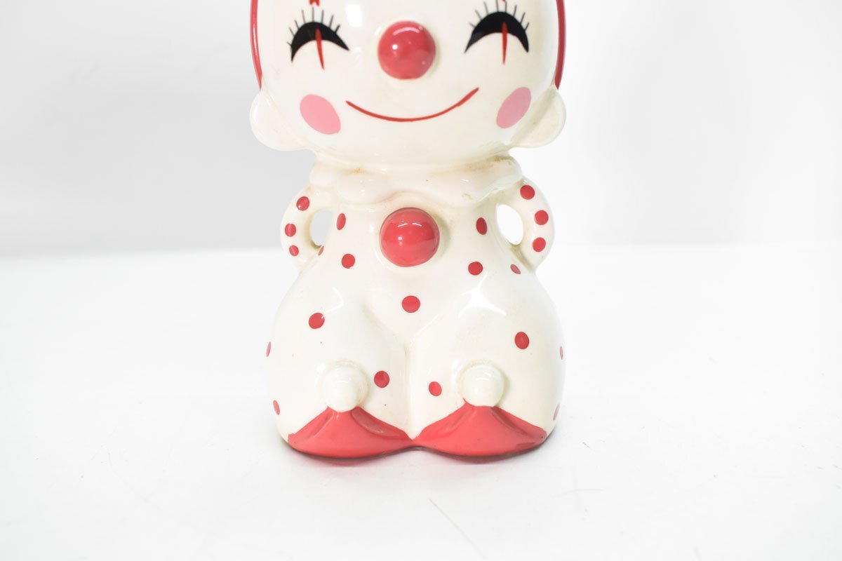 希少　箱付き　内藤ルネ　ピエロ　陶器製　置物　貯金箱　昭和　レトロ Yahoo!オークション - 内藤ルネ 陶器製 ピエロ 貯金箱 高さ22cm