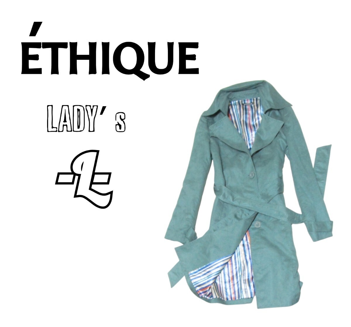 レディースL◇ETHIQUE◇鮮やかスゥエードコート　春秋