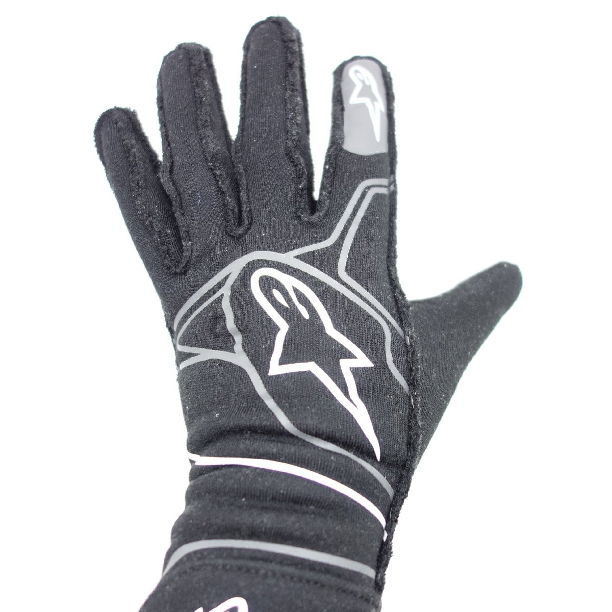 { не использовался товар } alpinestars TECH-1 ZX перчатка для гонок BLACK / WHITE Size:M [ не использовался товар / померить только / дом хранение товар ] (C1C)
