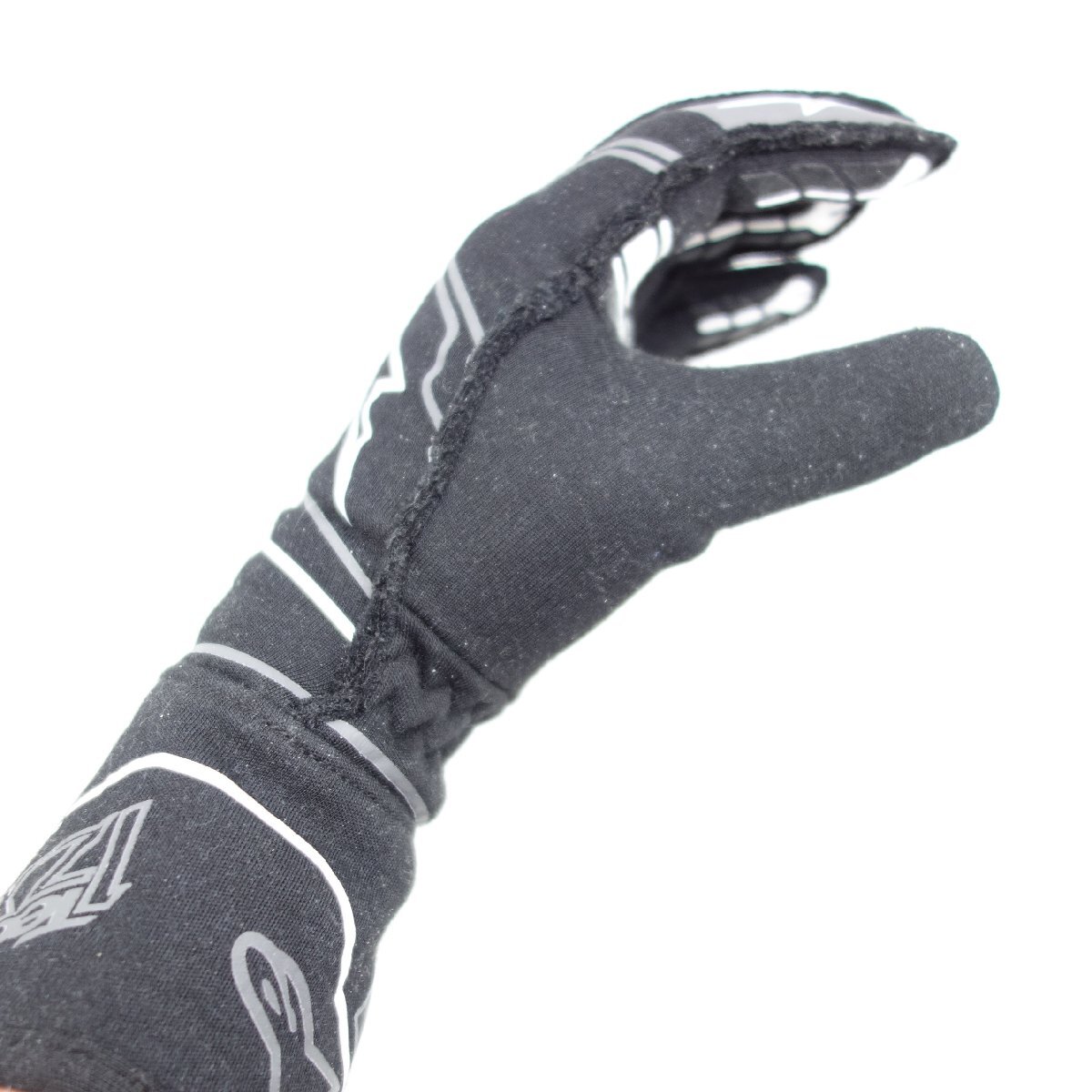 { не использовался товар } alpinestars TECH-1 ZX перчатка для гонок BLACK / WHITE Size:M [ не использовался товар / померить только / дом хранение товар ] (C1C)