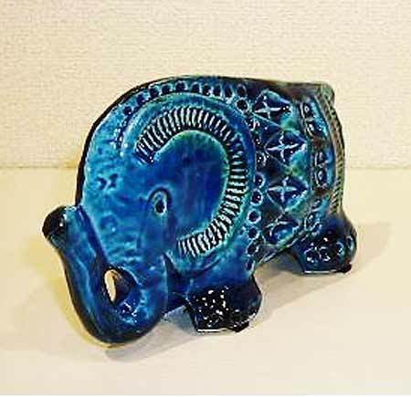 イタリア製 輸入雑貨 象 ゾウ 置物 オブジェ ブルー Flavia フラビア