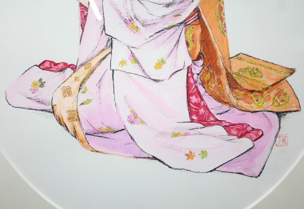 舞妓 舞子 鼓 作者 詳細 不明 キャンバス 約縦78×横59×厚さ2.3 舞妓 舞子 鼓 作者 詳細 不明 キャンバス 約縦78×横59×厚さ2.3