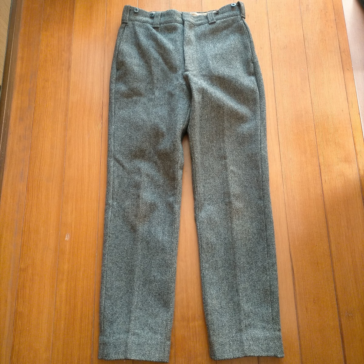7000円 LL BEAN 筆記体タグ TALONジップ ごま塩 ウール パンツ 7000円 LL BEAN 筆記体タグ TALONジップ ごま塩 ウール パンツ