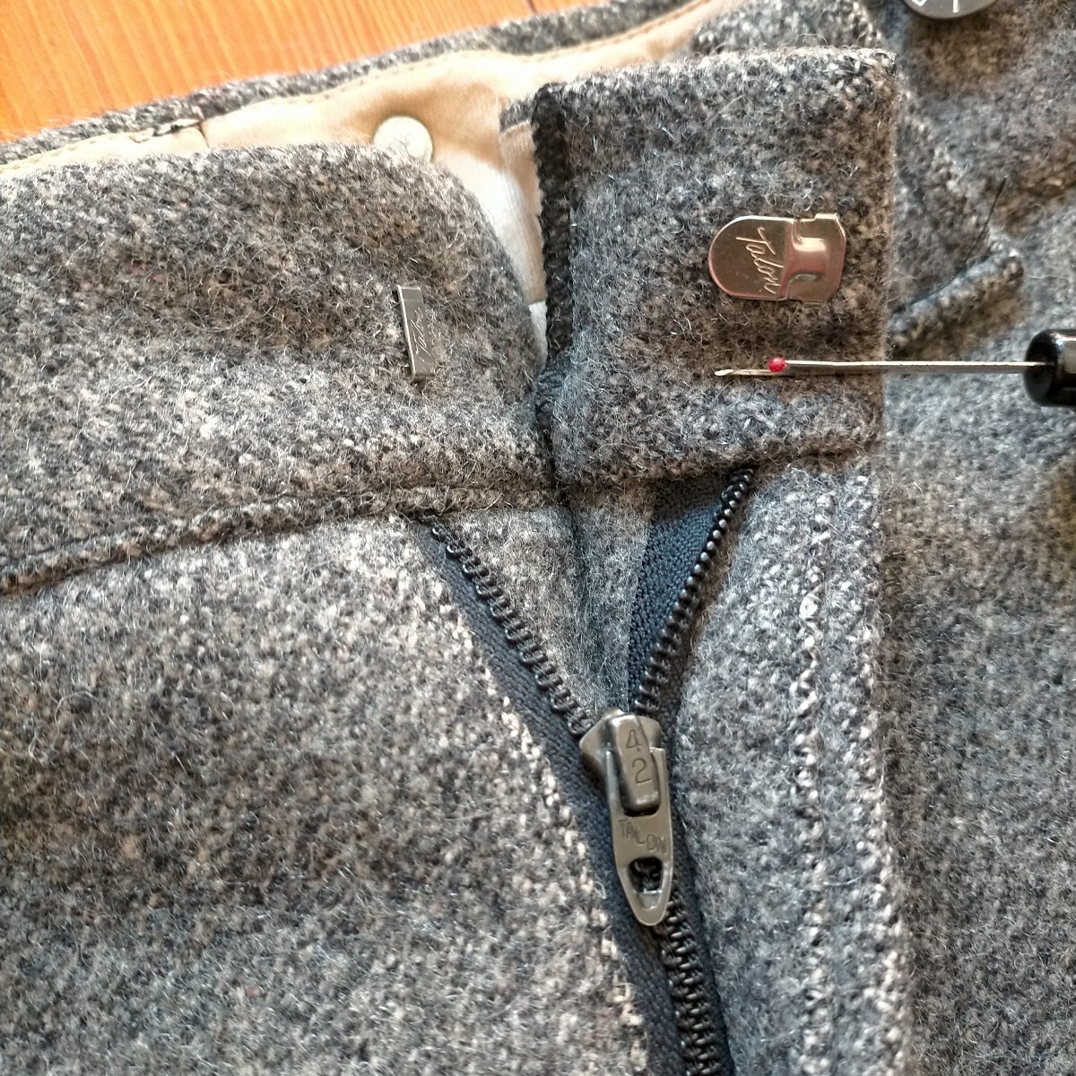 7000円 LL BEAN 筆記体タグ TALONジップ ごま塩 ウール パンツ 7000円 LL BEAN 筆記体タグ TALONジップ ごま塩 ウール パンツ