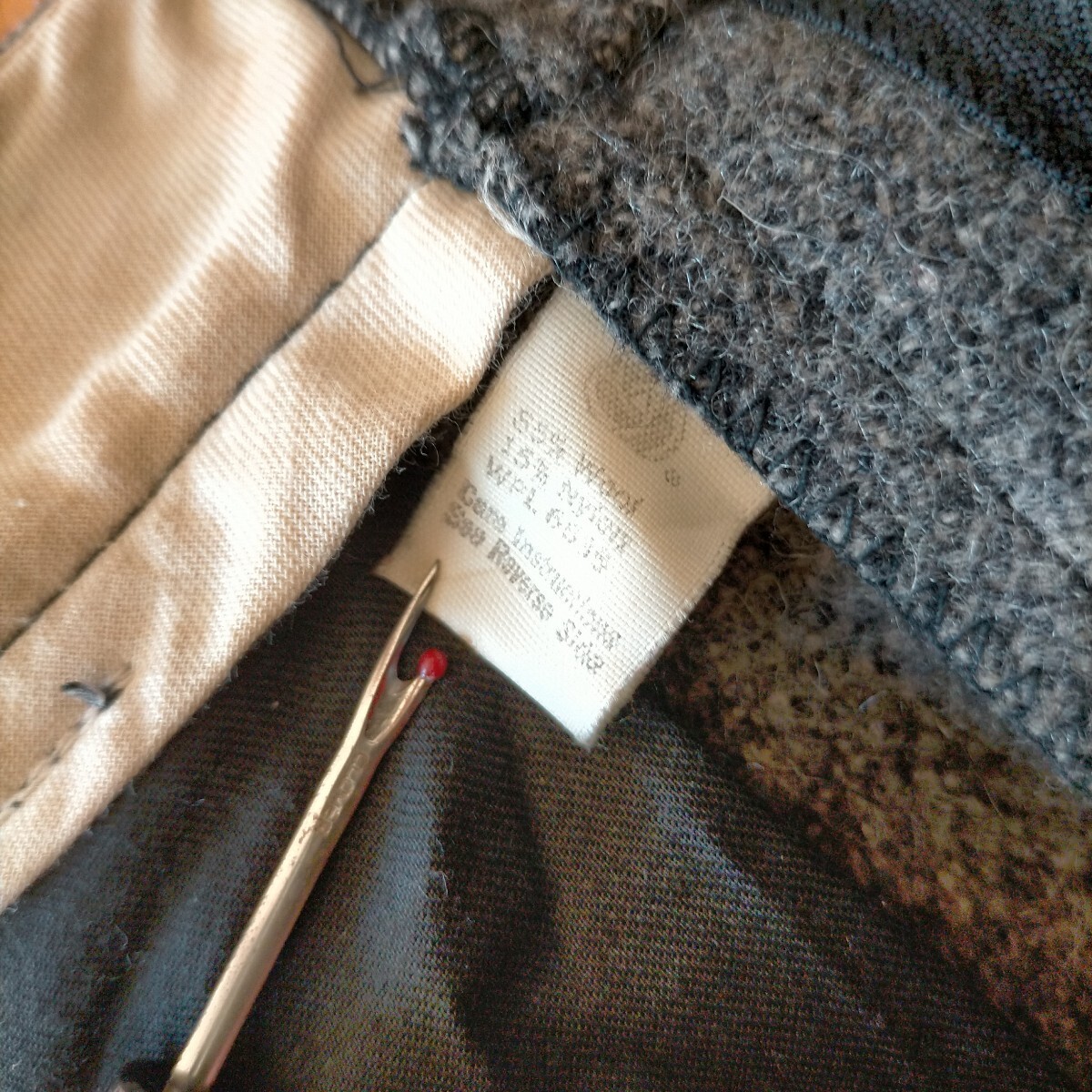 7000円 LL BEAN 筆記体タグ TALONジップ ごま塩 ウール パンツ 7000円 LL BEAN 筆記体タグ TALONジップ ごま塩 ウール パンツ