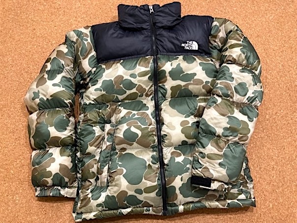 レア 正規品★ノースフェイス ヌプシ ダウンジャケット 迷彩/カモフラ タンカモ M ND91308★軽量 コンパクト 登山 アウトドア タウンユース