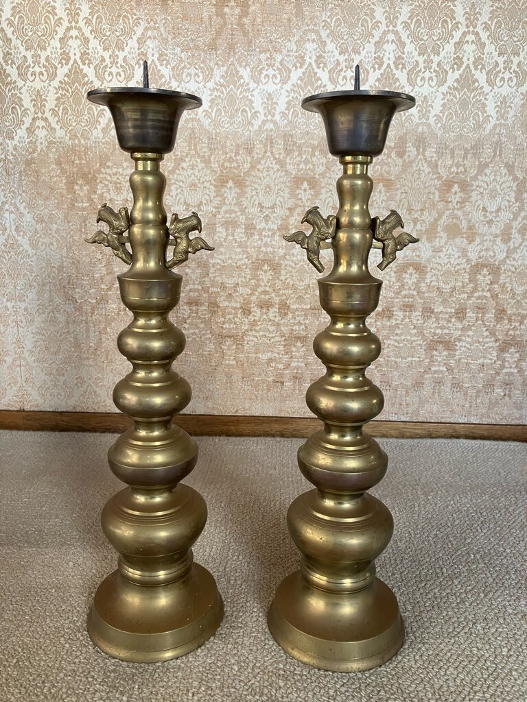 燭台 ロウソク立て 一対 高さ約45cm 仏具 仏壇 寺院 お寺