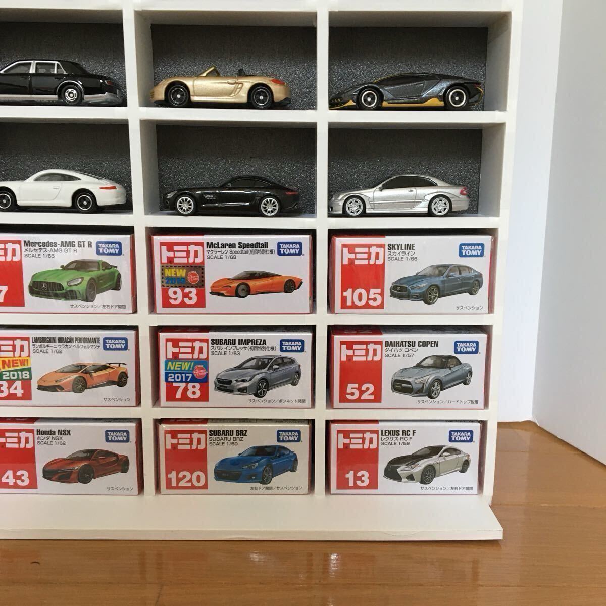 トミカ☆ミニカー☆ディスプレイ☆収納BOX☆収納棚☆コレクション☆30台収納可能☆京商 ☆ホットウィール ☆グラチャン☆旧車☆白黒☆☆_画像4