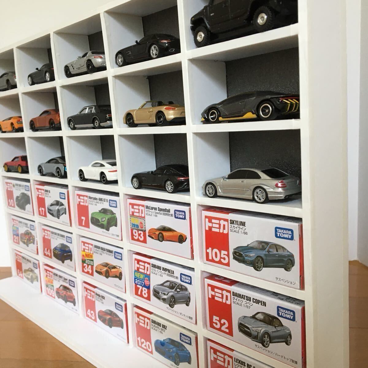 トミカ☆ミニカー☆ディスプレイ☆収納BOX☆収納棚☆コレクション☆30台収納可能☆京商 ☆ホットウィール ☆グラチャン☆旧車☆白黒☆☆_画像8