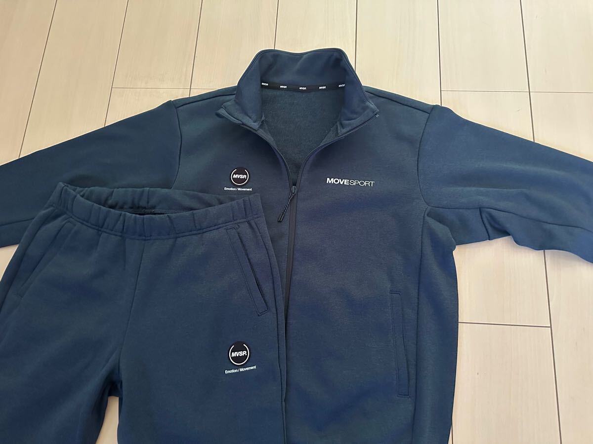 DESCENTE デサント MOVESPORT ムーブスポーツ 【上下セット / Mサイズ / ネイビー杢】ウォーム ジャケット ジョガーパンツ HEATNAVI TOUGH