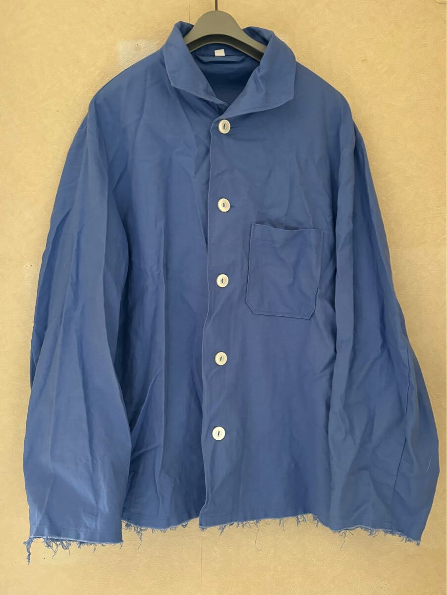 ドイツ軍 スリーピングシャツ シャツ ミリタリー パジャマシャツ パジャマ 長袖 52 ユーロミリタリー オープンカラー トップス ユーロ