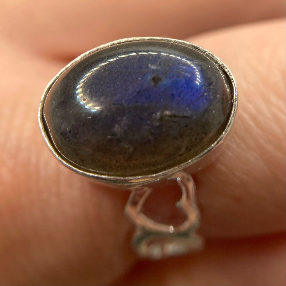 天然石★13号14号★ラブラドライトのハートリング★レディース指輪シルバーアクセサリーカラーストーンエスニックアジアン雑貨Y-RSHOP卸売_画像5