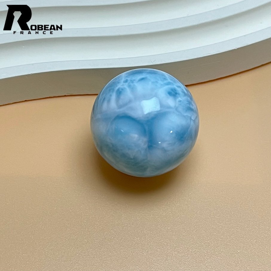 レア EU製 定価26万円★ROBEAN・ドミニカ共和国産のラリマー★パワーストーン ブレスレット 天然石 ビーズ 1粒 綺麗 26.2mm ML807359
