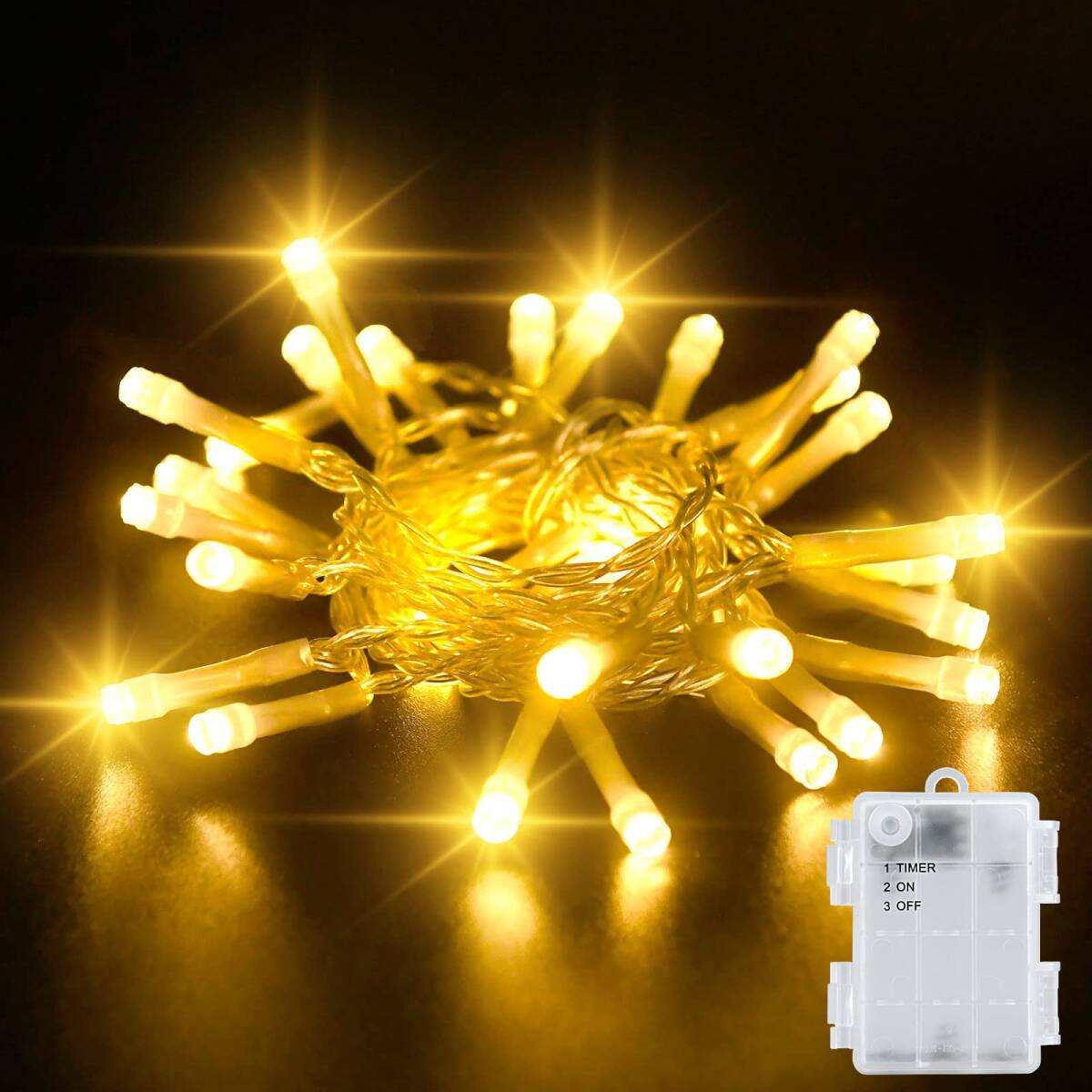 【新着商品】デコレーションライト タイマー機能 LED イルミネーションライト ストリングライト ストレート 防水仕様 20LED