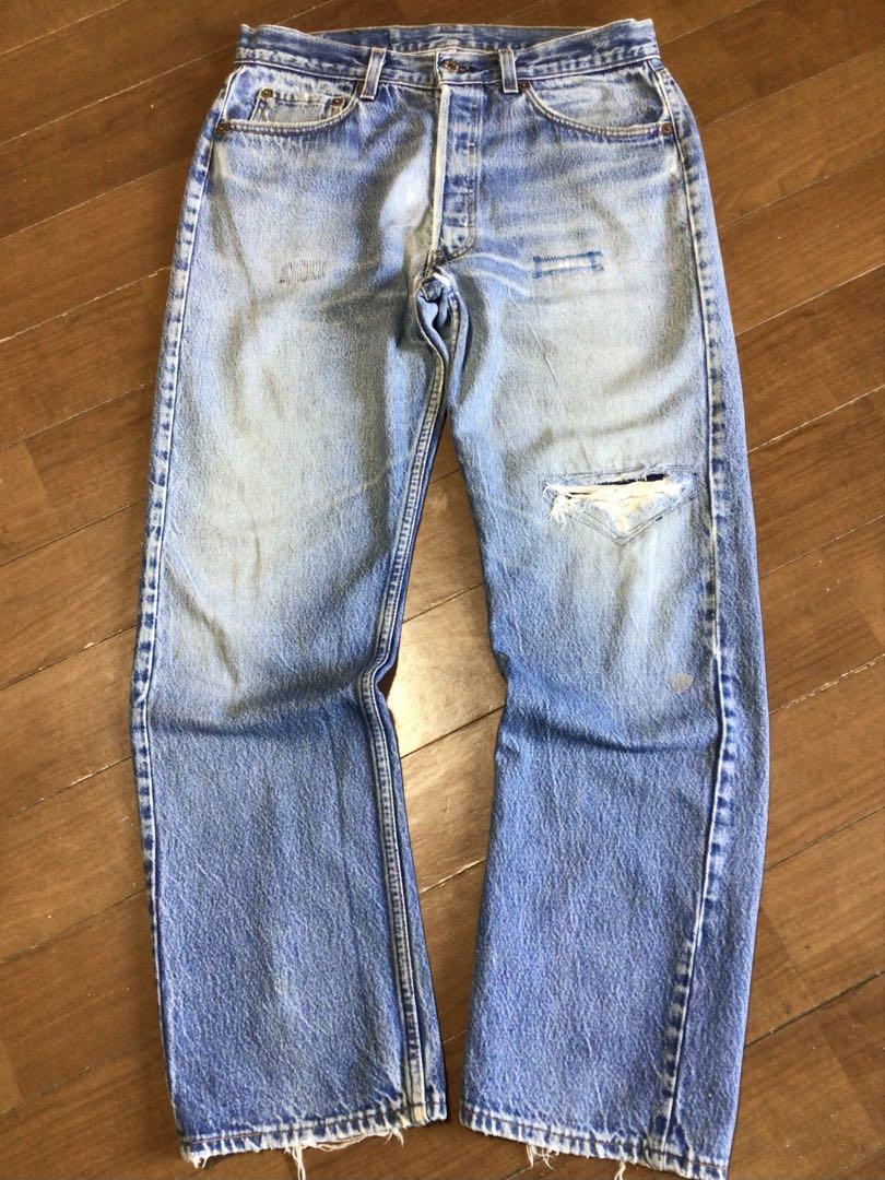 ★89年USA製リーバイス501 W34 L30 ナイロンフット釦 赤文字 オリジナルレングス 股下73cm
