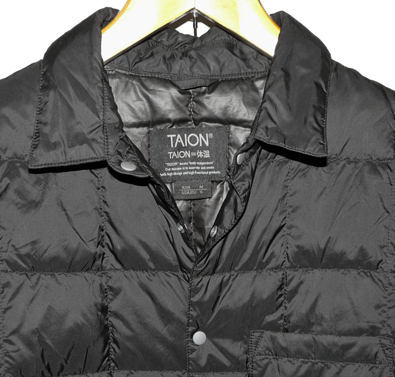 TAION(ta ион ) down рубашка / жакет BASIC DOWN SHIRTS чёрный # мужской M(ASIA M*USA/EU S) # черный down 95%/ перо 5%