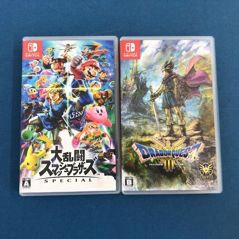 02w10802★1円~ Nintendo Switchソフト2本セット ドラゴンクエストⅢそして伝説へ/大乱闘スマッシュブラザーズ SPECIAL 中古品
